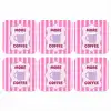More coffee - Roze - Paars - Strepen - Mok onderzetter kurk middel -3d
