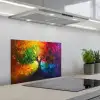 Boom - Kleurrijk - Modern - Abstract keuken achterwand spatscherm klein -3d_schuin