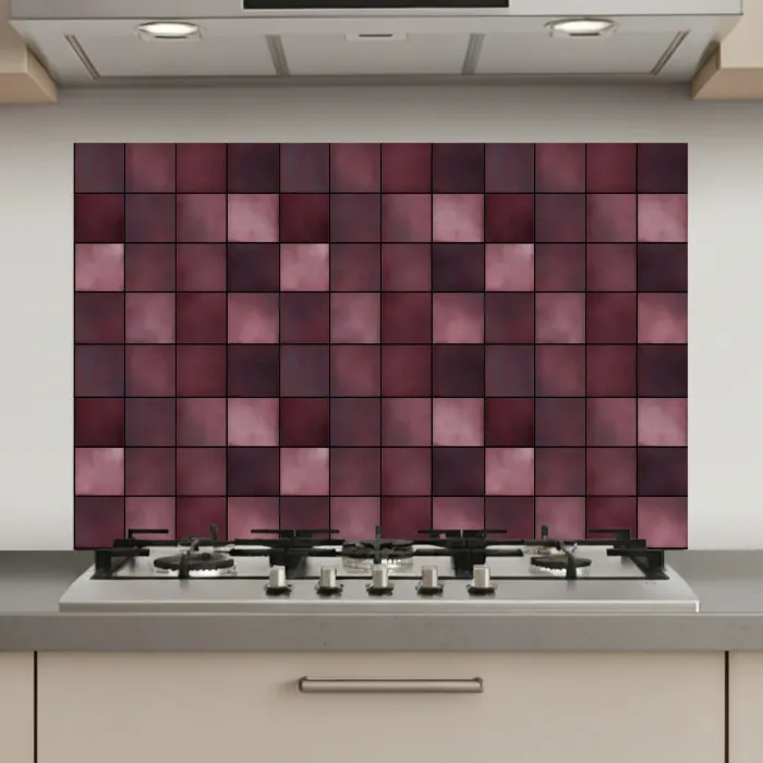 Vierkant - Tegel - Patroon - Paars keuken achterwand spatscherm klein 900 -3d_website
