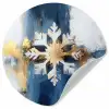 Abstract - Winter - Sneeuwvlok - Sneeuw - Goud Wandcirkel behangsticker klein -3d