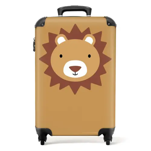 Dierenportret - Leeuw - Bruin Koffer - NBS - Handbagage middel -productfoto_recht