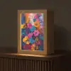 Bloemen - Kleurrijk - Abstract - Modern Light Box met kabel (Tafellamp) klein -z3d_website