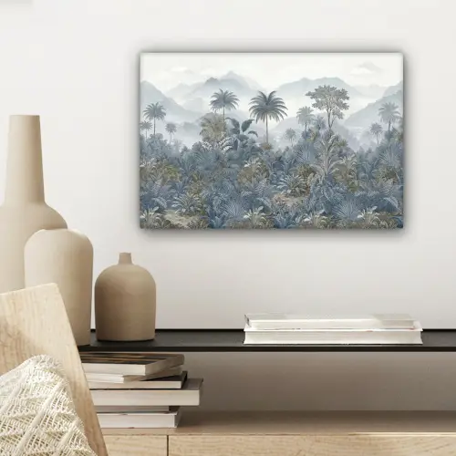 Jungle - Landschap - Blauw canvas 2cm klein -sfeer6