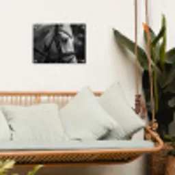 Paard - Schimmel - Portret tuinposter los doek klein -sfeer7