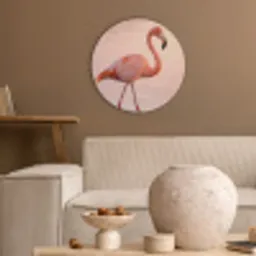 Flamingo - Water - Roze Akoestische PET Vilt - Rond klein -sfeer1