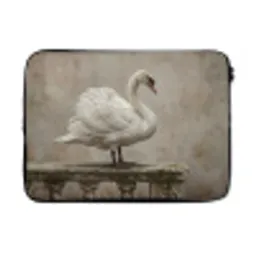Zwaan - Elegant - Dieren - Wit laptophoes neopreen klein -3d