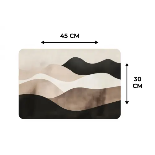 Abstract - Landschap - Golven - Crèmekleur Placemat vinyl groot -specs