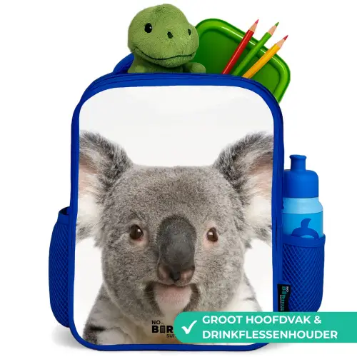 Schattige Koala Beer Kinderrugzak - Blauw middel -inhoud_NL