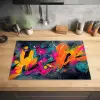 Abstract - Graffiti - Kleurrijk - Verfspatten Inductie beschermer vinyl 3mm klein -sfeer5
