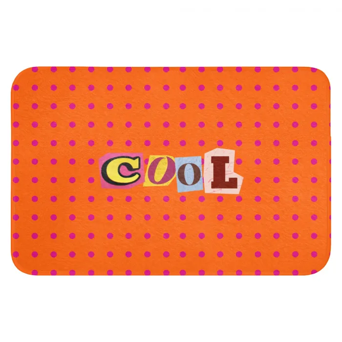 Cool - Stippen - Oranje Badmat klein -3d