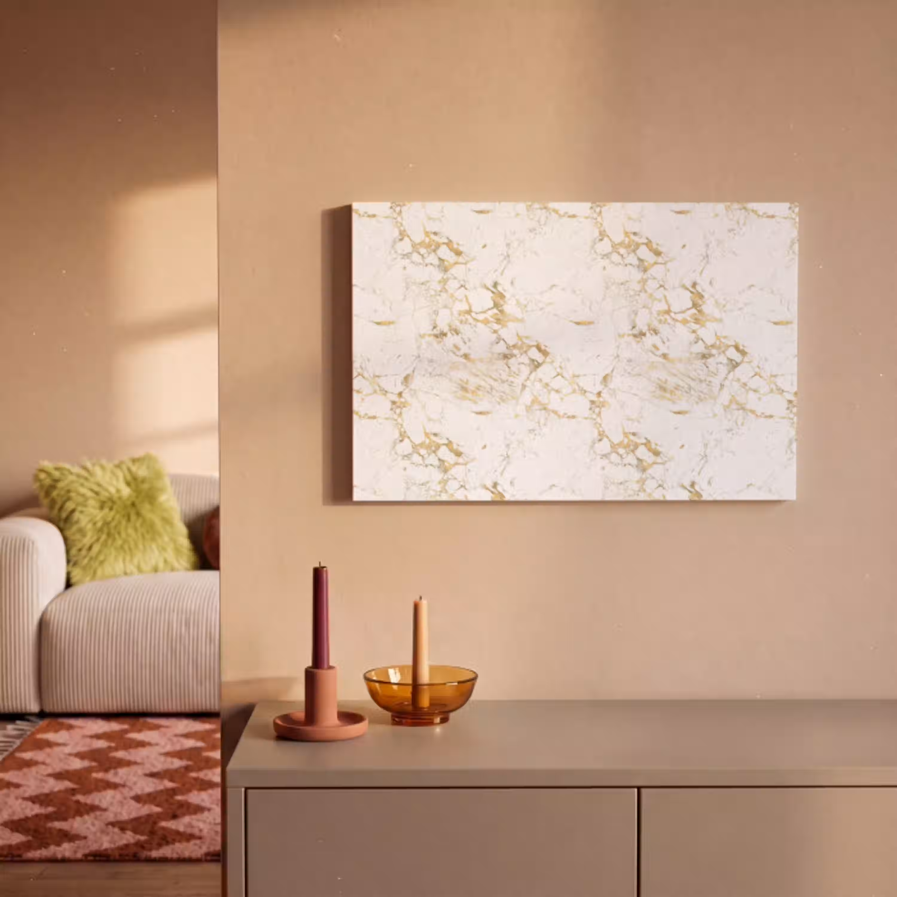 Wit - Marmer - Luxe - Goud canvas 2cm klein 34 -sfeer1