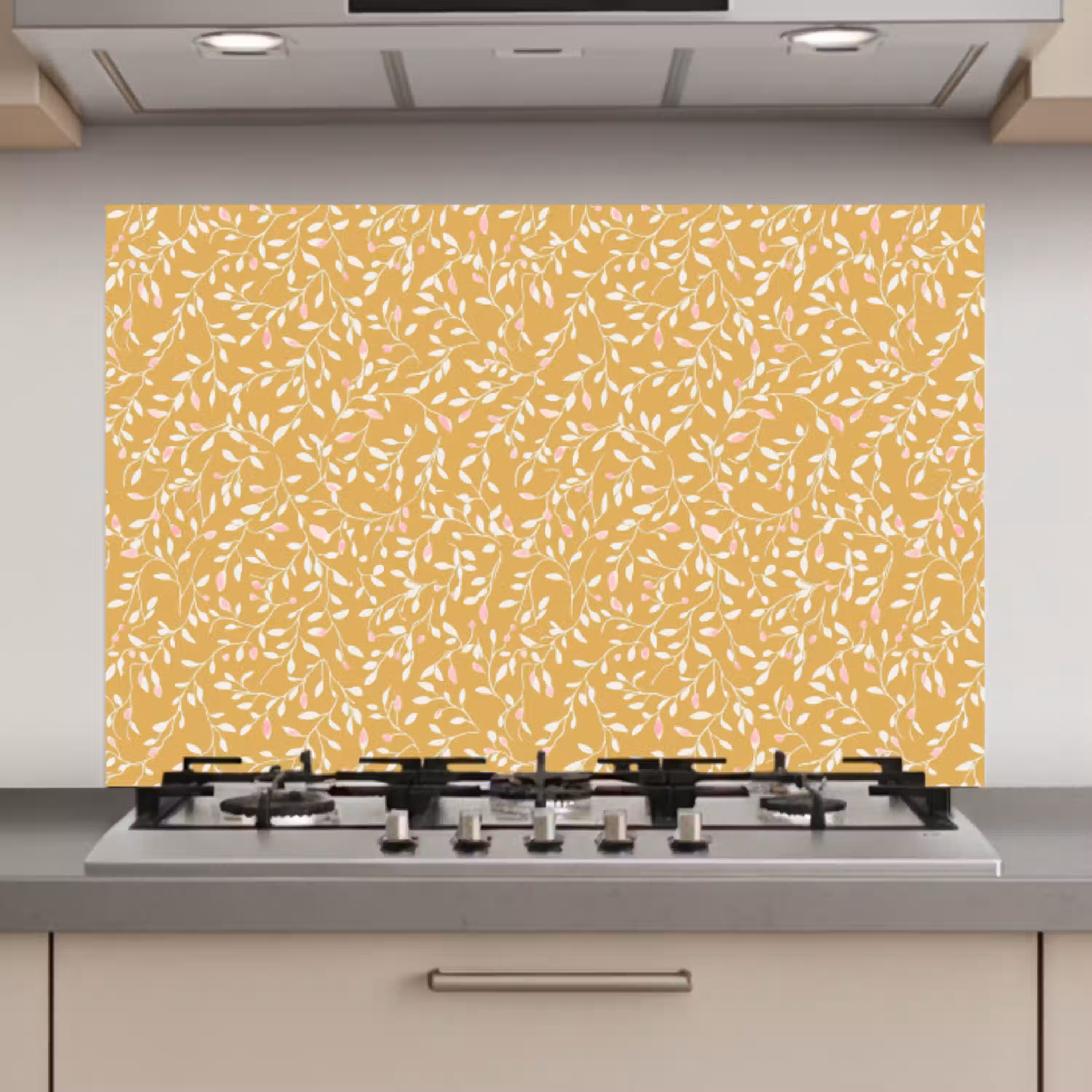 Takjes - Patroon - Oker keuken achterwand spatscherm klein 900 -3d_website