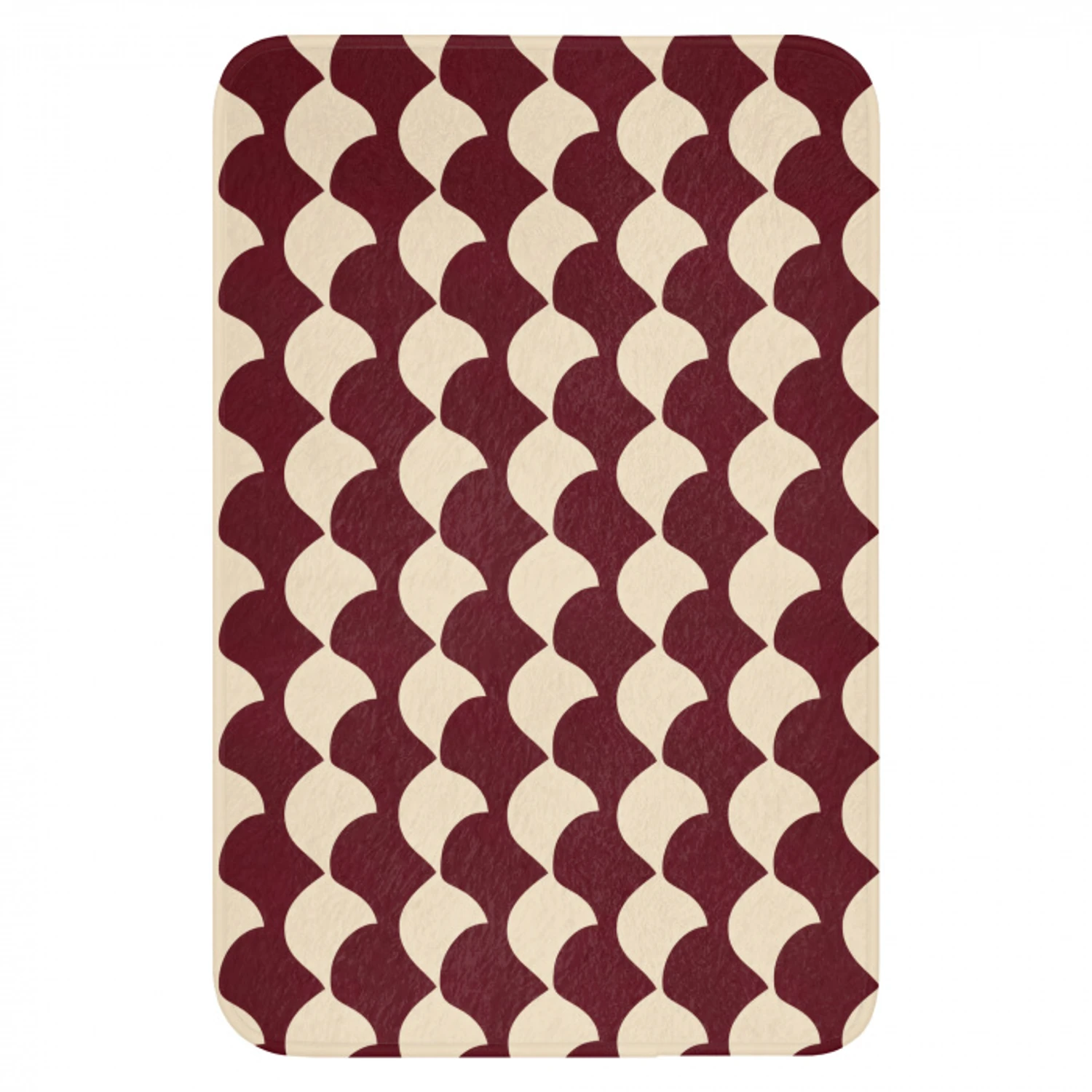 Rood - Tegelpatroon - Crème WCmat klein 1011 -3d