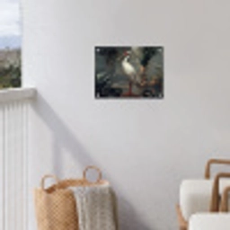 Lepelaar - Tropisch - Wit - Bladeren tuinposter los doek klein -sfeer8