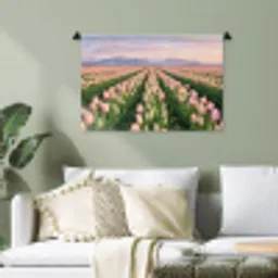 Tulpen - Landschap - Roze Wandkleed katoen klein -sfeer7