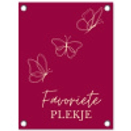 Favoriete plekje met Vlinders tuinposter los doek klein -3d