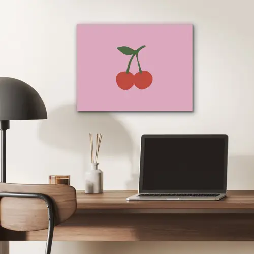 Kersen - Roze - Illustratie PET vilt klein -sfeer5