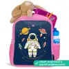Astronaut - Planeten - Raket Kinderrugzak - Roze middel -inhoud_NL