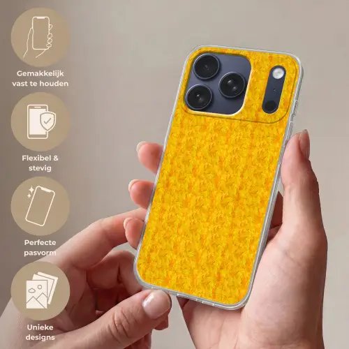 Vloeiend - Olie - Verf  - Geel Telefoonhoesje iPhone 17 Pro klein 878 -sfeer3_NL