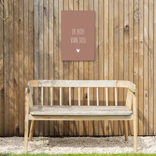 Spreuken - Ik hou van jou - Quotes Tuinposter op houten frame 2 cm dik klein -sfeer4