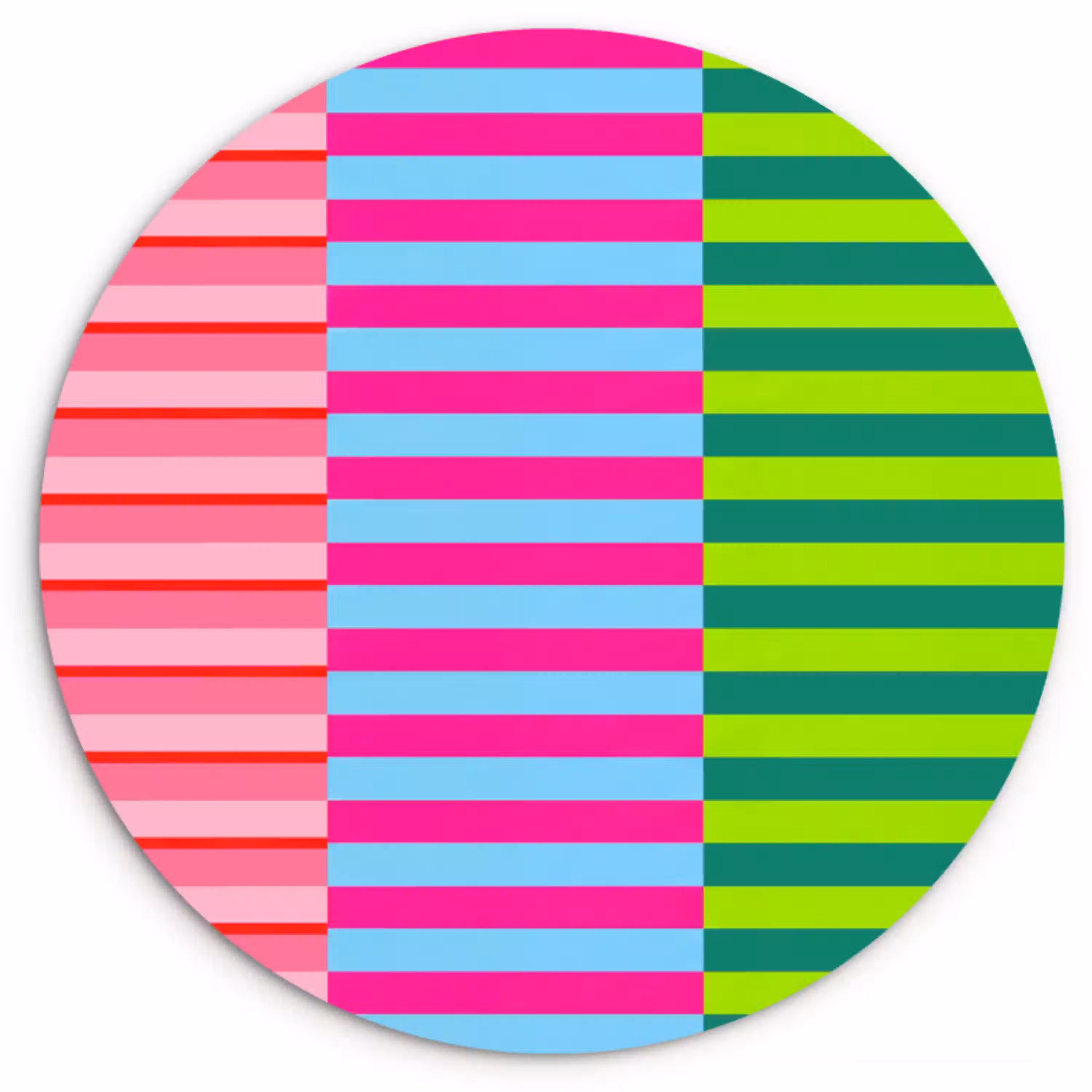 Patroon - Strepen - Modern - Abstract - Kleurrijk Wandcirkel kunststof plaat 5mm dik klein -3d