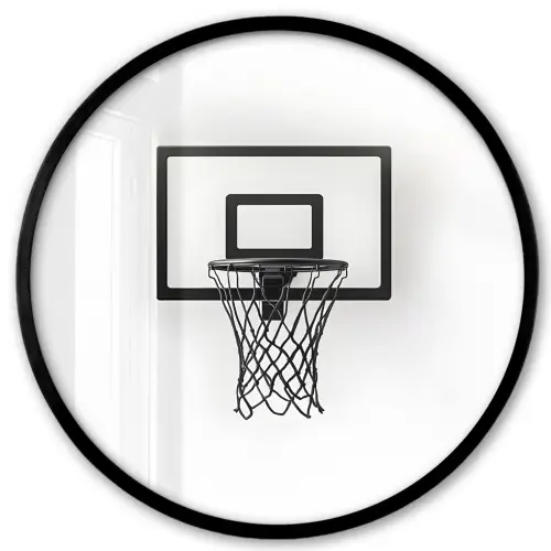 Basketbalbord - Minimalistisch - Zwart Fotolijst rond zonder passe partout klein -3d