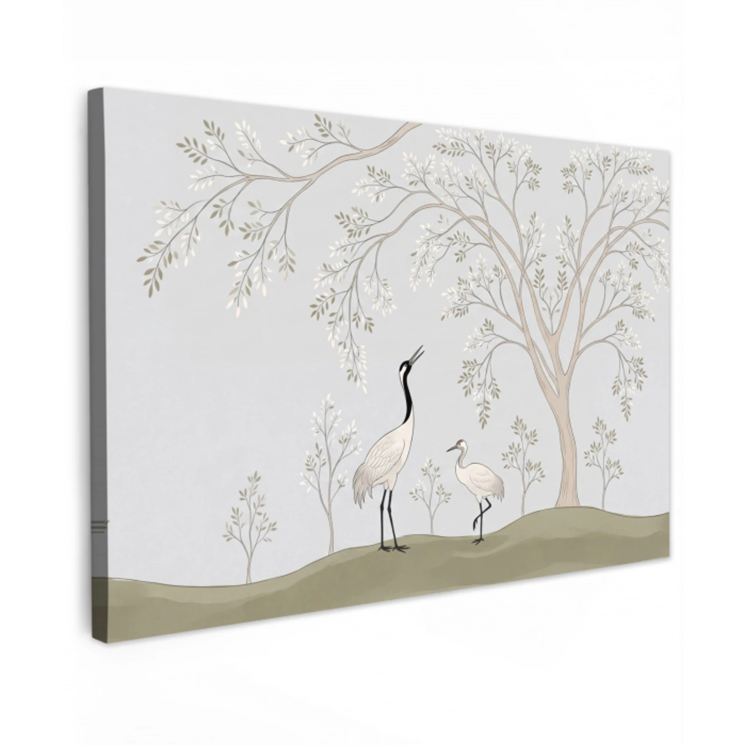 Minimalistisch - Kraanvogels - Blauw canvas 2cm klein -z3d