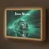 Vrachtwagen - Stad - Groen - Neon Light Box met batterij (Wandlamp kind) middel -z3d_website