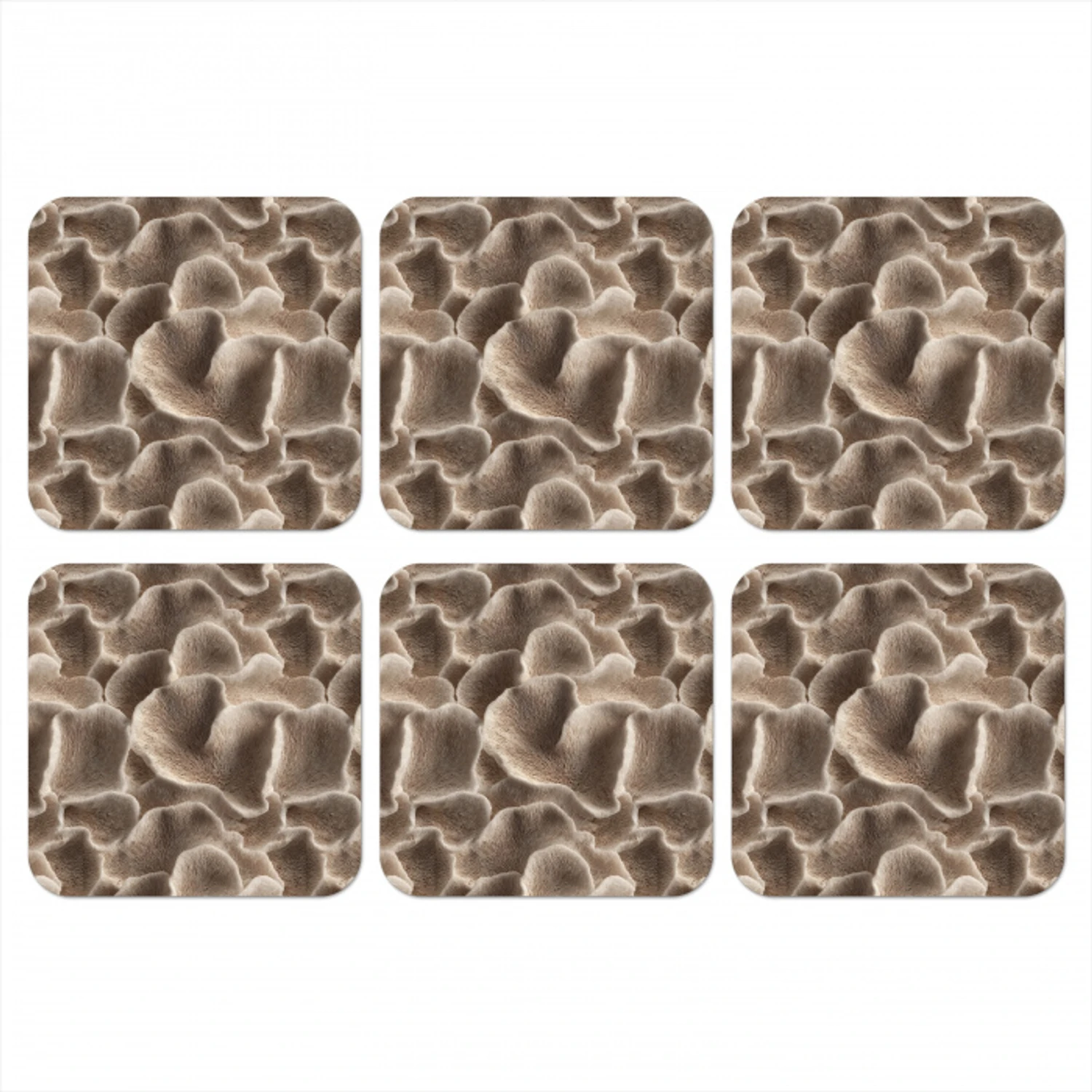 Waaiervorm - Beige - Vezel textuur onderzetter kurk middel 366 -3d