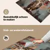 Geschilderd - Abstract - Uil - Bruin Inductie beschemer met haakjes klein -ky-schoon-nl