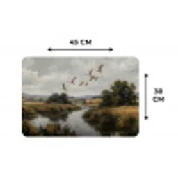 Eenden - Rivier - Landschap - Vlucht - Nostalgisch Placemat vinyl groot -specs