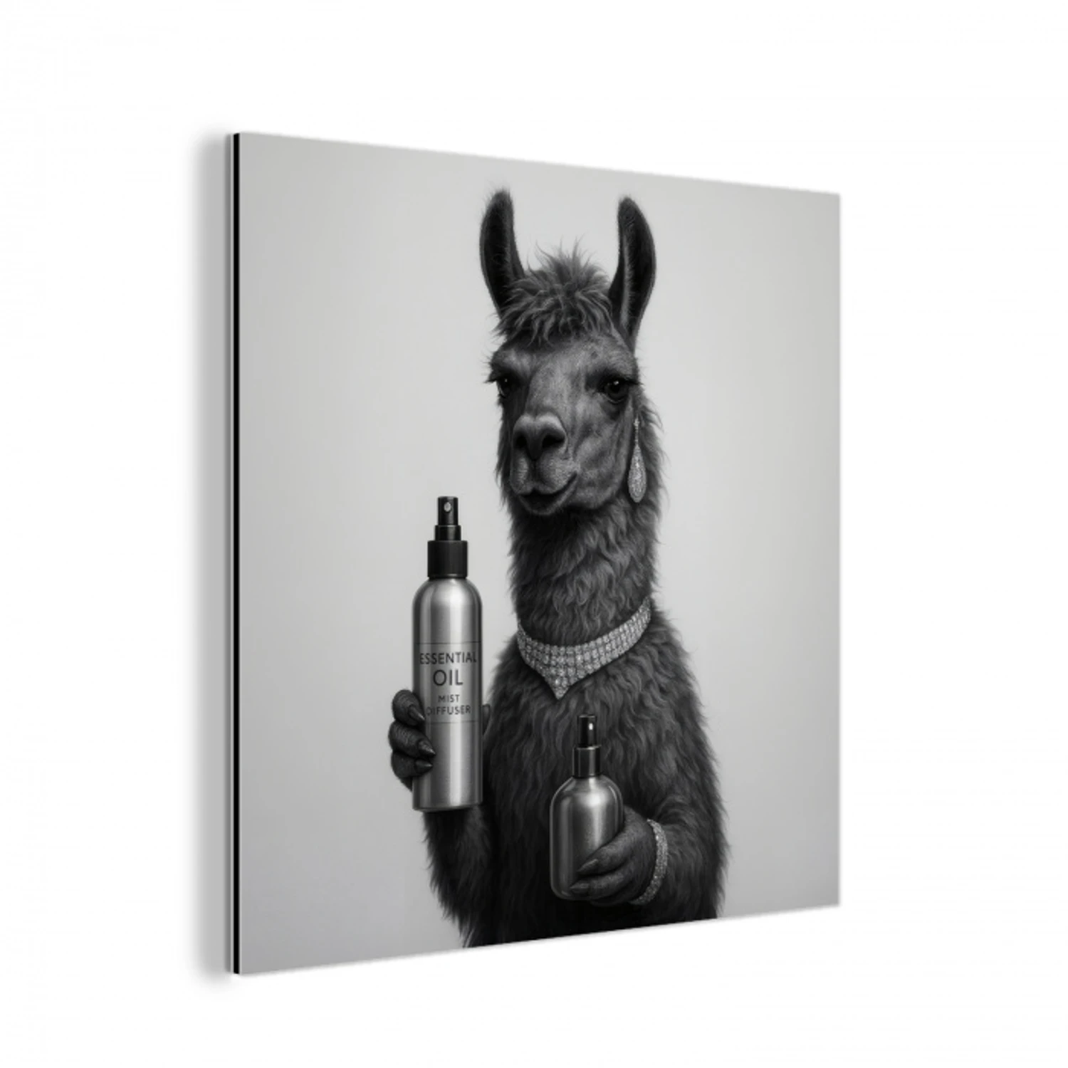 Lama - Flessen - Zwart - Wit aluminium wit klein -3d