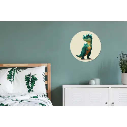 Stekels - Dino - Blauw - Gespierd Wandcirkel aluminium klein -slaapkamer