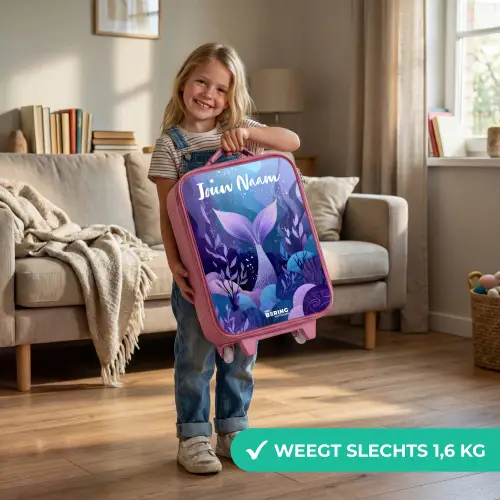 Zeemeermin - Onderwater - Paars - Blauw Kinderkoffer - Roze klein -sfeer2_NL