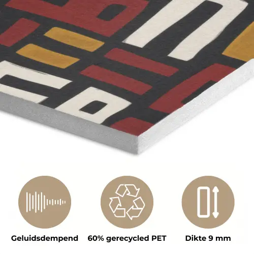 Abstract - Patroon - Rood PET vilt klein -closeup_NL