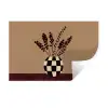Minimalistisch - Vaas - Bloemen - Bruin Muursticker klein -3d