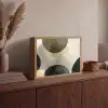 Vlakken - Abstract - Beige - Cirkels Light Box met batterij (Wandlamp) middel -sfeer2