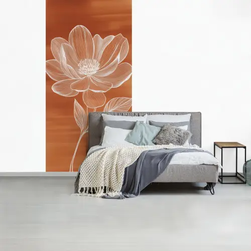 Bloem - Minimalistisch - Wit fotobehang vinyl groot -slaapkamer