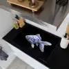 Porselein - Goudvis - Delfts - Blauw Inductie beschemer met haakjes klein -sfeer1