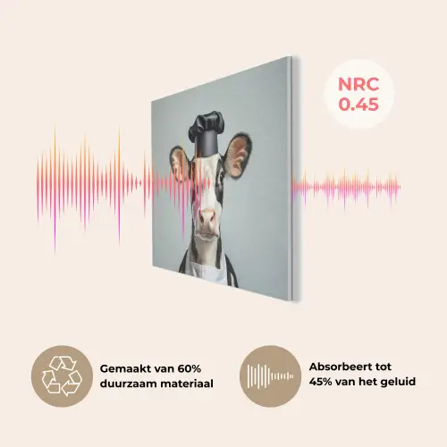 Koe - Zwart - Wit - Kok PET vilt klein -USP_NL