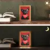 Amor - Hond  - Hartje - Rood Light Box met kabel (Tafellamp) klein -sfeer3