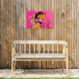 Zonnebril - Oranje - Vrouw - Planten Tuinposter op houten frame 2 cm dik klein -sfeer4