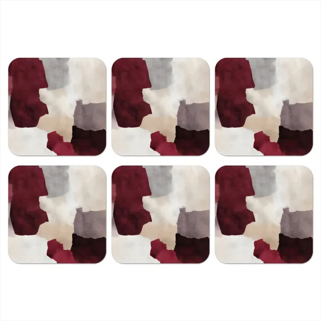 Coaster - Abstract - Color Boxes - Red