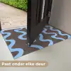 Kronkelende lijnen - Blauw - Bruin - Minimalistisch Deurmat klein 898 -USP_NL