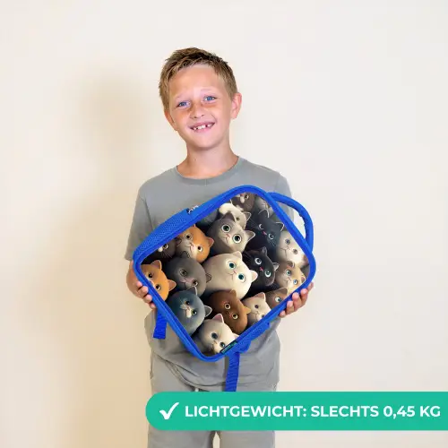 Kattenkabaal Kinderrugzak - Blauw middel -sfeer1_NL