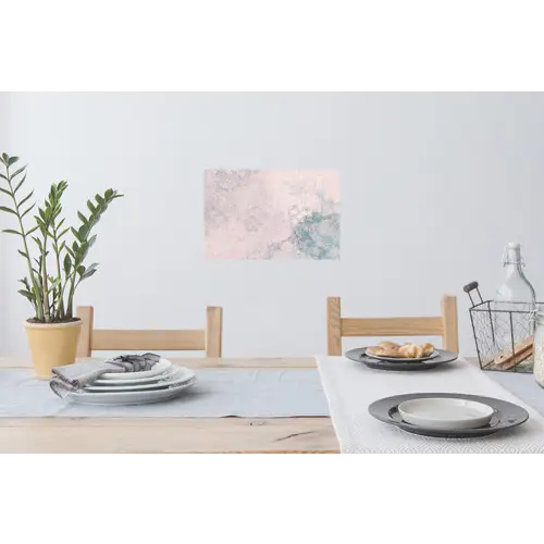 Cement - Beton - Retro - Industrieel - Wit - Blauw Muursticker klein -eettafel