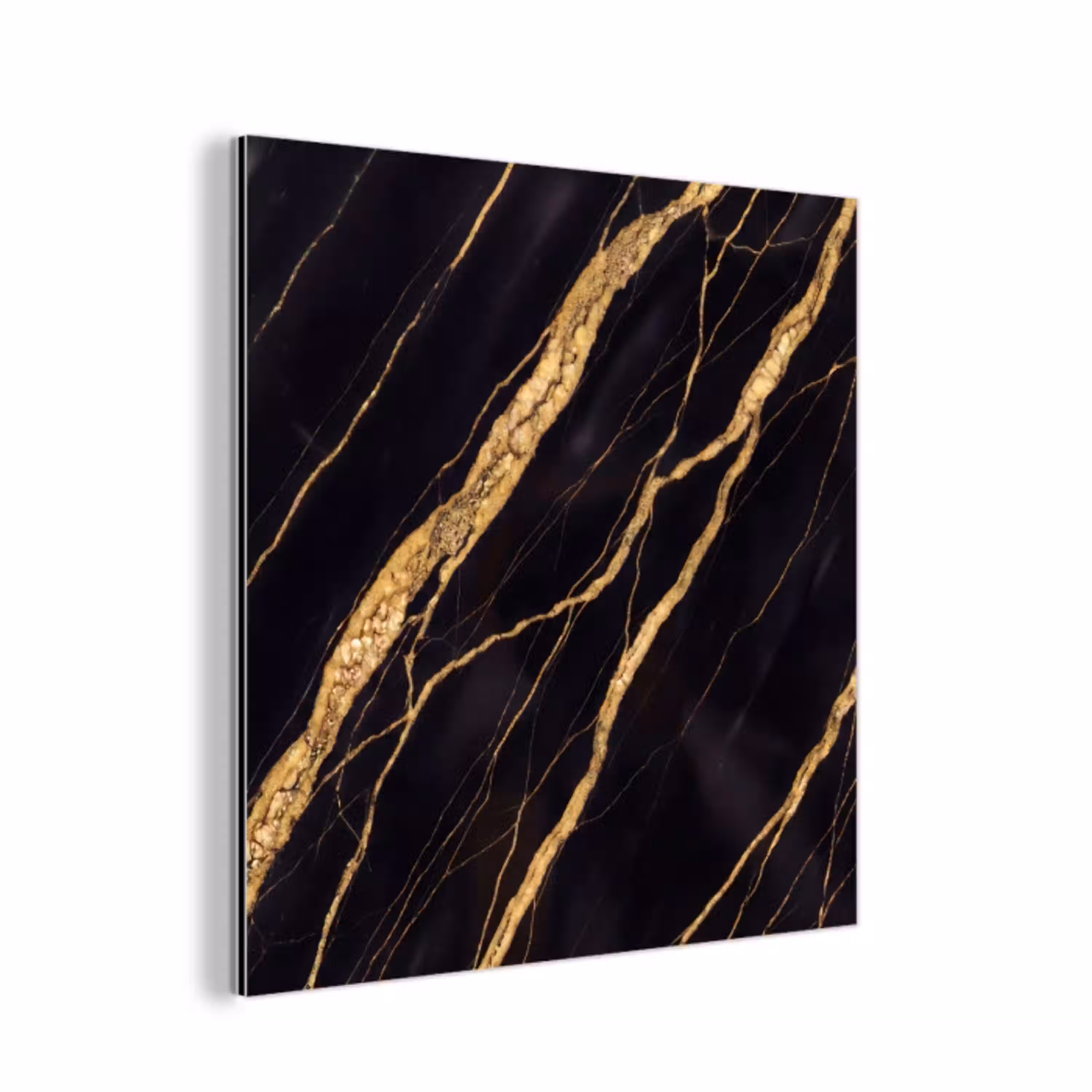 Marmer - Goud - Textuur - Abstract - Zwart aluminium wit klein -3d