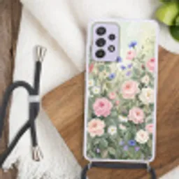 Bloemen - Tuin - Natuur - Kleurrijk Hoesje Samsung Galaxy A52 5G met koord klein -sfeer4