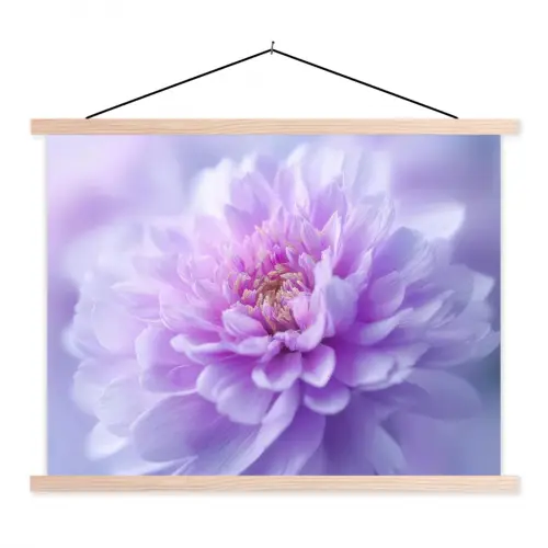 Paars - Dahlia - Dromerig textielposter latten blank klein -3d