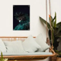 Kaketoe - Vogel - Zwart tuinposter los doek klein -sfeer7